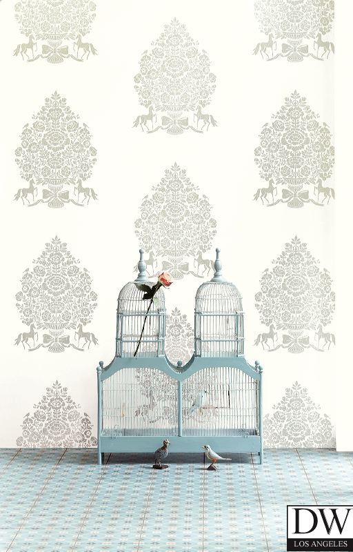 Till Cream President Damask Wallpaper