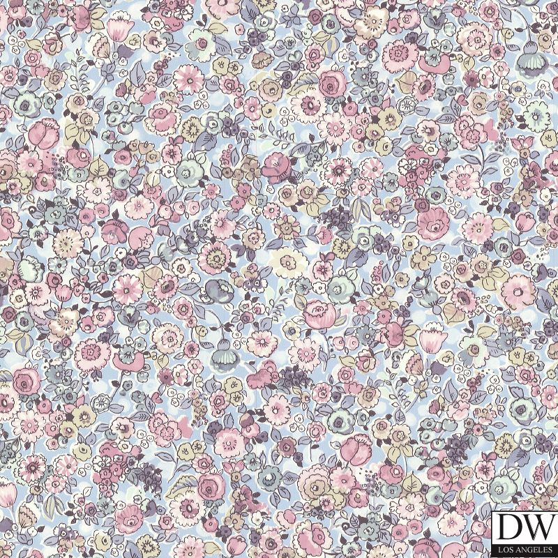 Pradera Mauve Vintage Floral Wallpaper