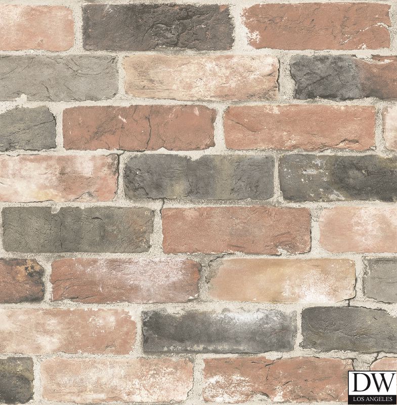Reclaimed Bricks Dusty Red Rustic Wallpaper