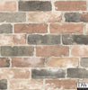 Reclaimed Bricks Dusty Red Rustic Wallpaper