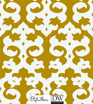 Trousdale Rock & Roll Damask  - Gold & White