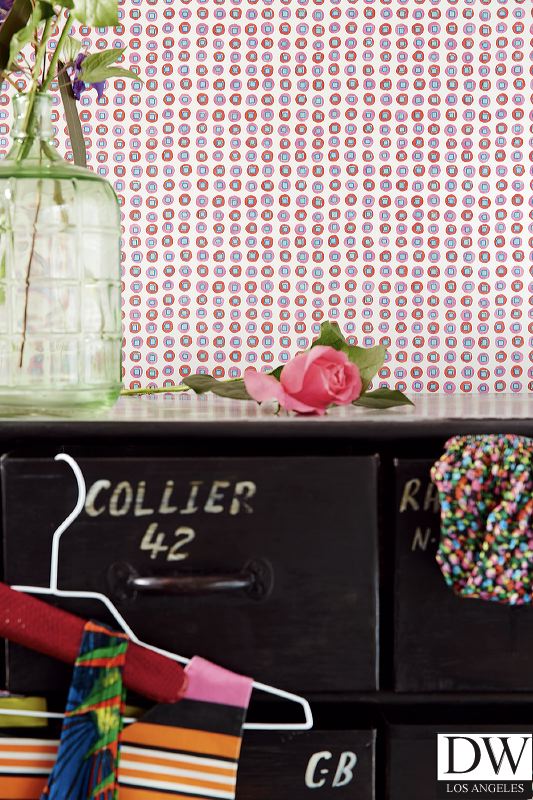 Mosaico Fuschia Geometric Tile Wallpaper