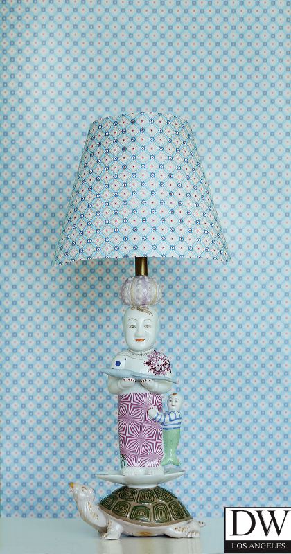 Eebe Light Blue Floral Geometric Wallpaper