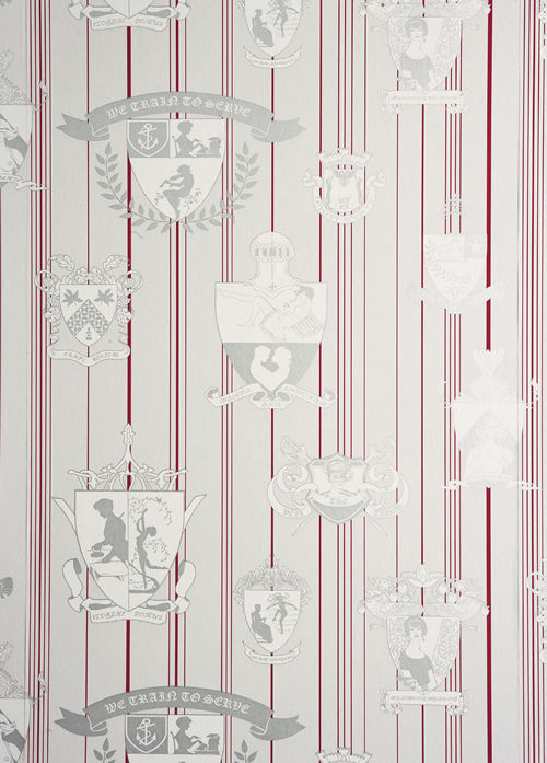 Carpe Noctem - Whimsical Toile de Joi - Hot Pink and Silver | British Walls