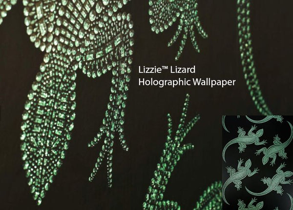 Lizzie Lizard Wallpaper - Electric Green