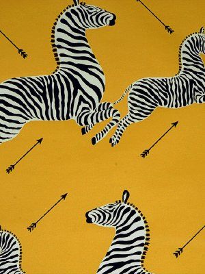Zoe's Zebra Wallcovering - Yellow By Scalamandre