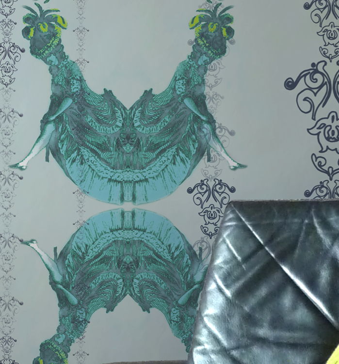 Magdalena Blue Wallpaper Wallcovering