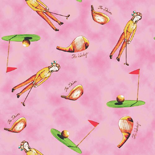 Hand drawn golf themes pink tone wallpaper