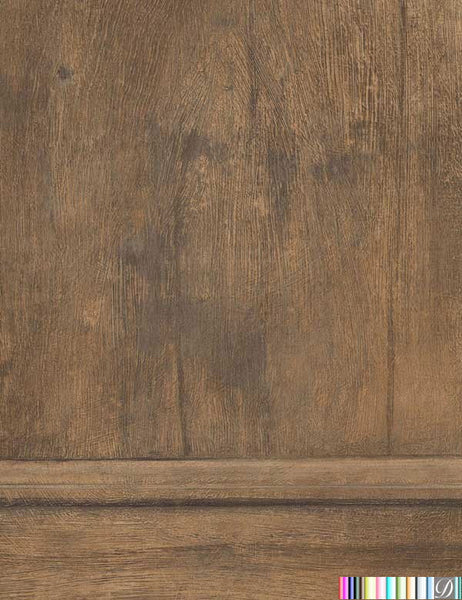 Lacrosse Coffered Wood Panel Wallpaper - Light Oak