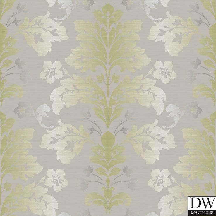 Camila Moss Modern Damask Wallpaper Wallpaper