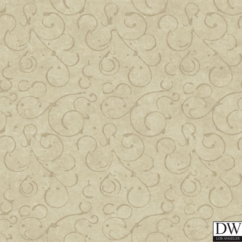 Shin Bronze Golden Scroll Texture Wallpaper