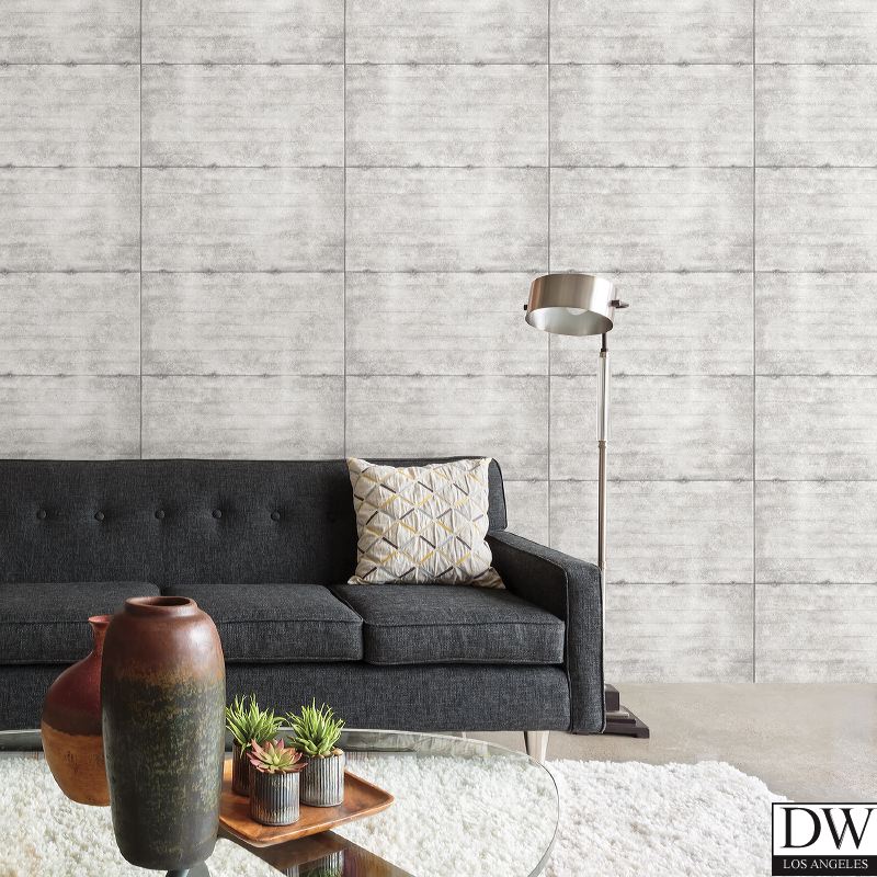 Smooth Concrete Light Grey Geometric Wallpaper
