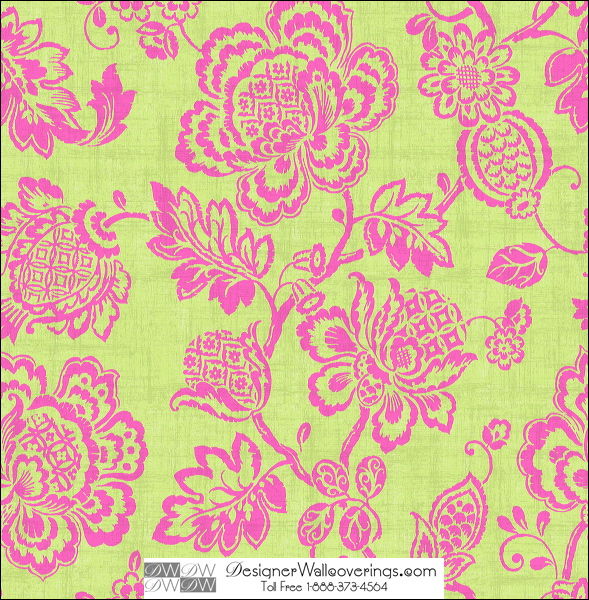 Chatham Damask Linen Flower Tone on Tone Wallcovering