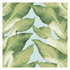 Stripe Palm Tropical Wallpaper - Light Blue Sage - Designer Wallcoverings and Fabrics