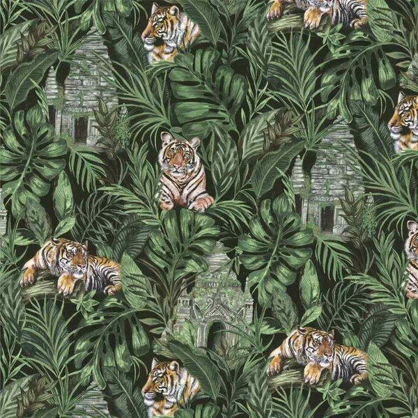 Tiger And Temple Green Wallcovering | Graduate Collection