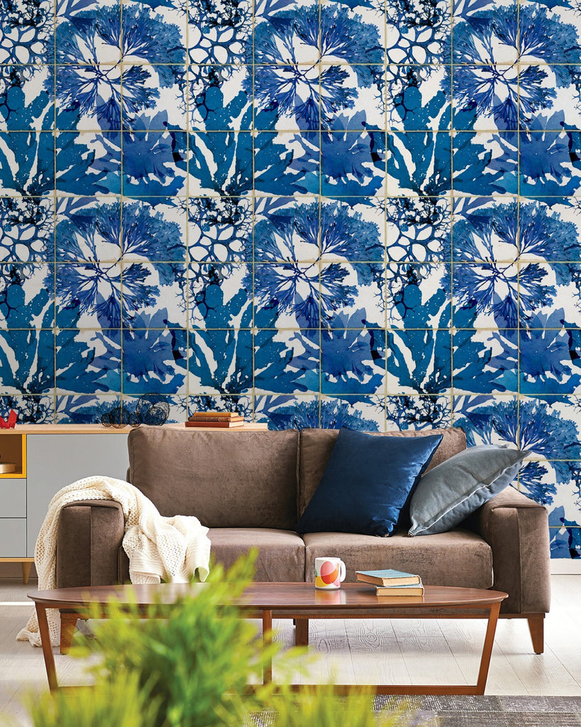 ALGAE IN BLUE - Designer Wallcoverings and Fabrics