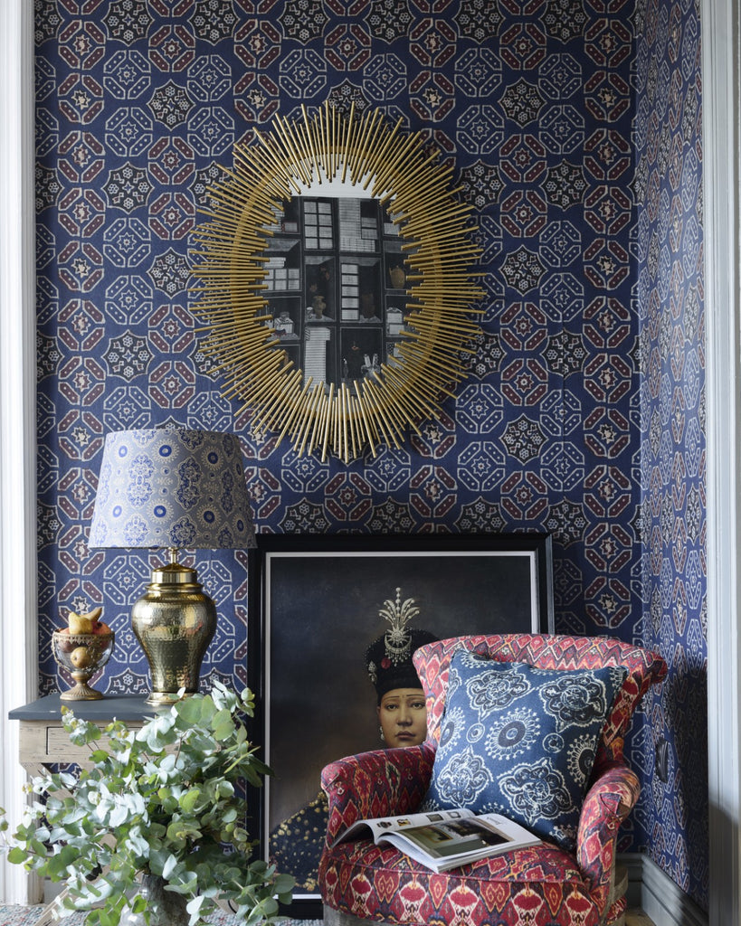 AJRAK Blue - Designer Wallcoverings and Fabrics
